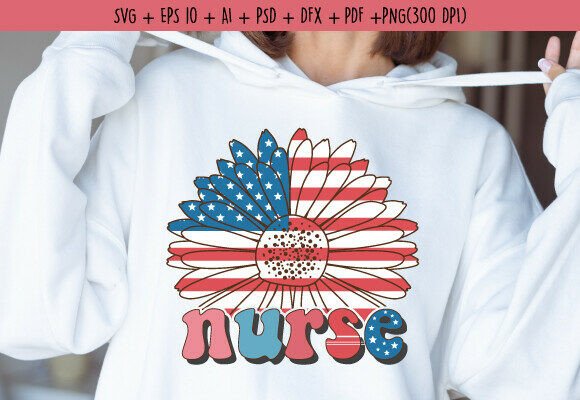 4th of July Retro Nurse Shirt Design SVG – Graphics & Crafts