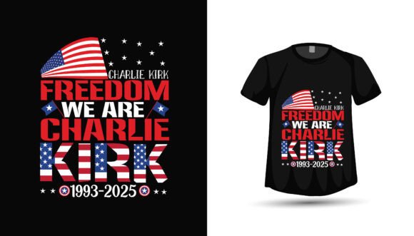 Charlie Kirk Tshirt Design PNG Vector: Graphics for Bold T-Shirt Designs