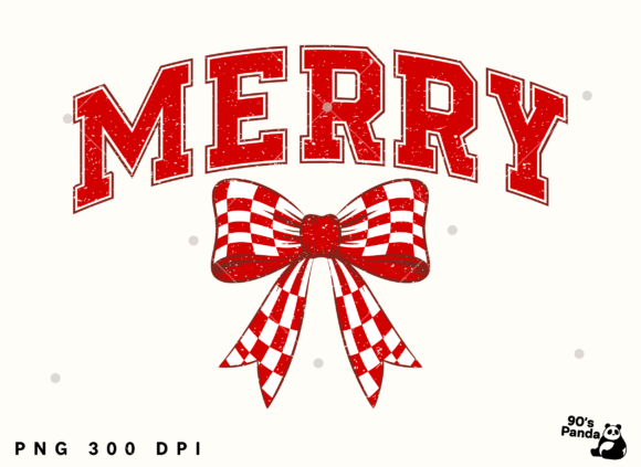 Christmas Merry Bow Graphics for T-Shirt Designs
