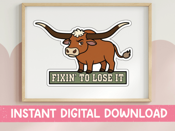 Fixin to Lose It Longhorn Sticker: Graphics & T-Shirt Designs
