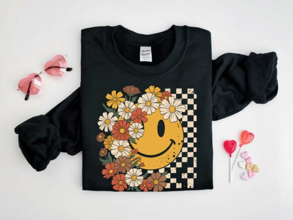 Floral Smiley Thanksgiving T-Shirt SVG Graphics