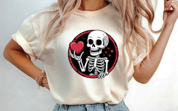 Funny Skeleton Valentine's Day Shirt PNG