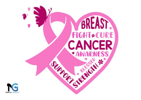 Graphic Design Asset: Breast Cancer Love Shape SVG