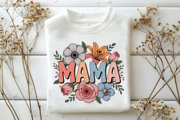 Mama SVG: Floral Mama Shirt Design for Crafts & Graphics