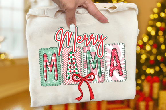 Merry Christmas Mama SVG, Winter Bow SVG