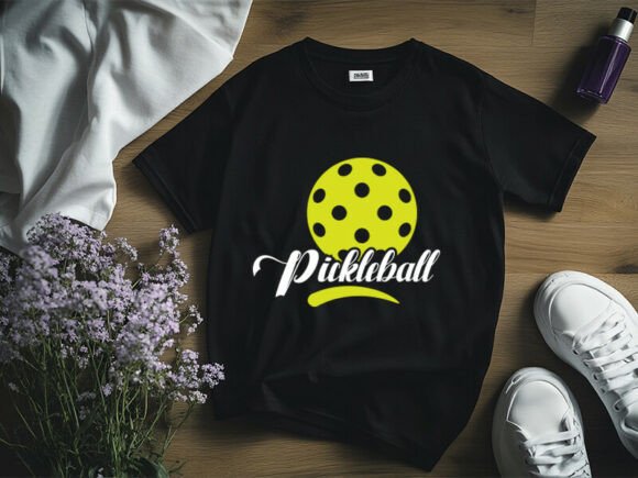 Pickleball Black T-shirt Design Graphics