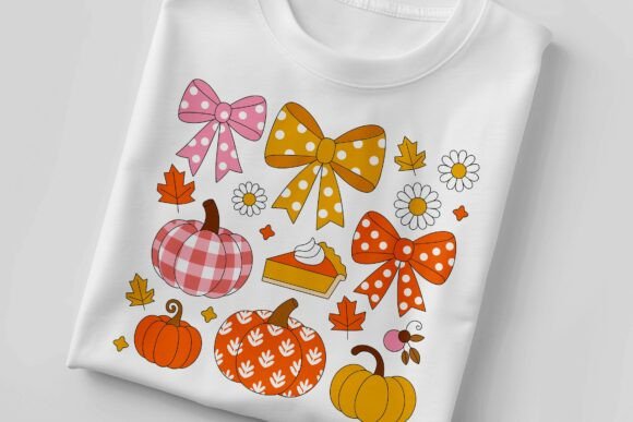 Pumpkin Coquette Glitter Floral T Shirt