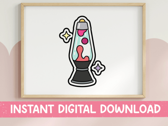 Retro Lava Lamp Sticker Design: Graphics for T-Shirt Designs
