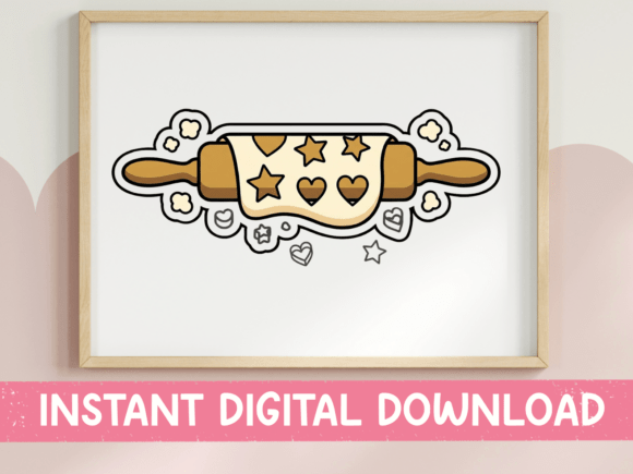 Rolling Pin Cookie Dough Baking Sticker: Graphics for T-Shirt Designs