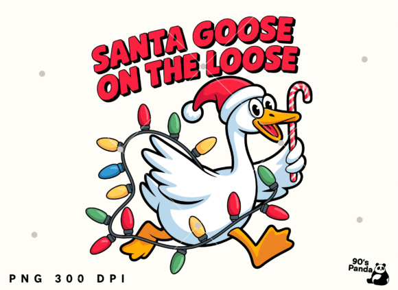 Santa Goose on the Loose Whites PNG