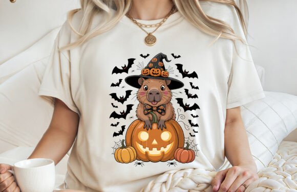 Spooky Capybara Halloween T-shirt PNG